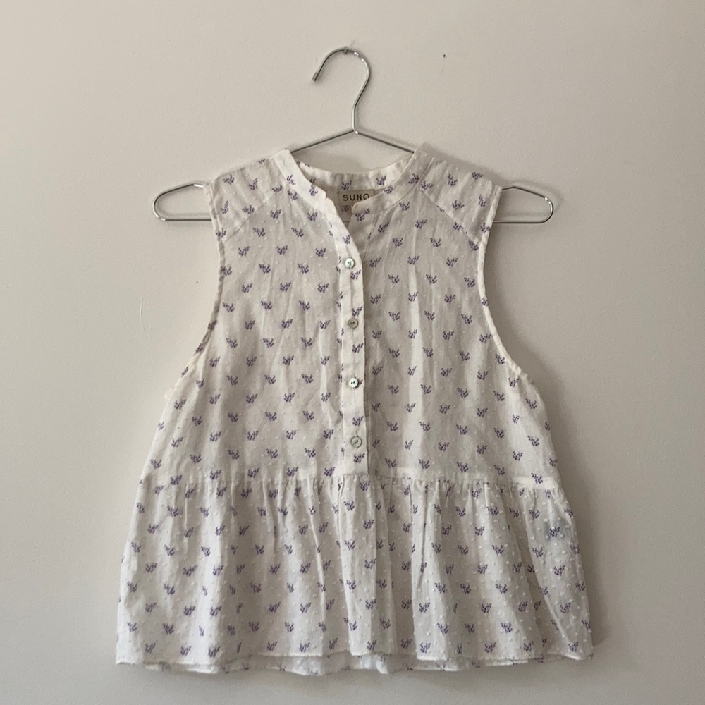 Floral button down tank top
